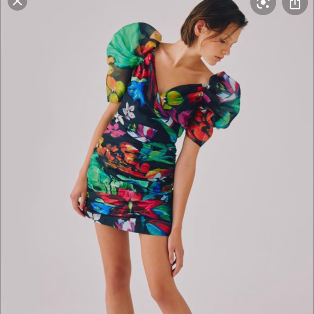 C/meo Collective Cool Off puff sleeve mini dress